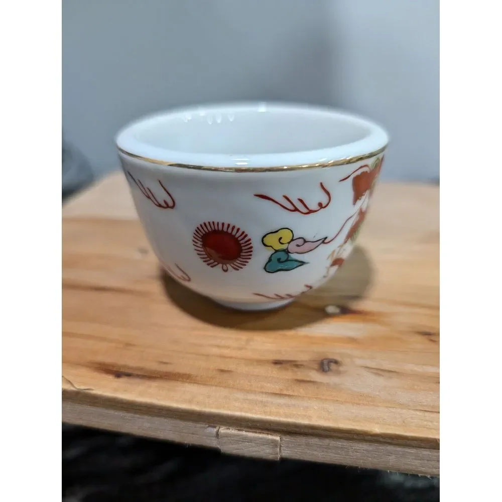 VTG Chinese Cloisonné Rice‎ Bowl Dragon Design 2